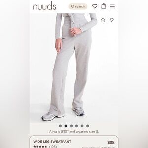 nuuds women’s wide leg sweatpants. New, never worn. Size L. Grey.
